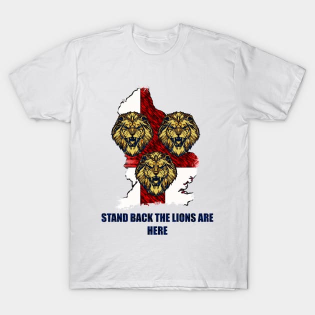 England Euro 2021 Lions, Stand back p2 T-Shirt by FasBytes